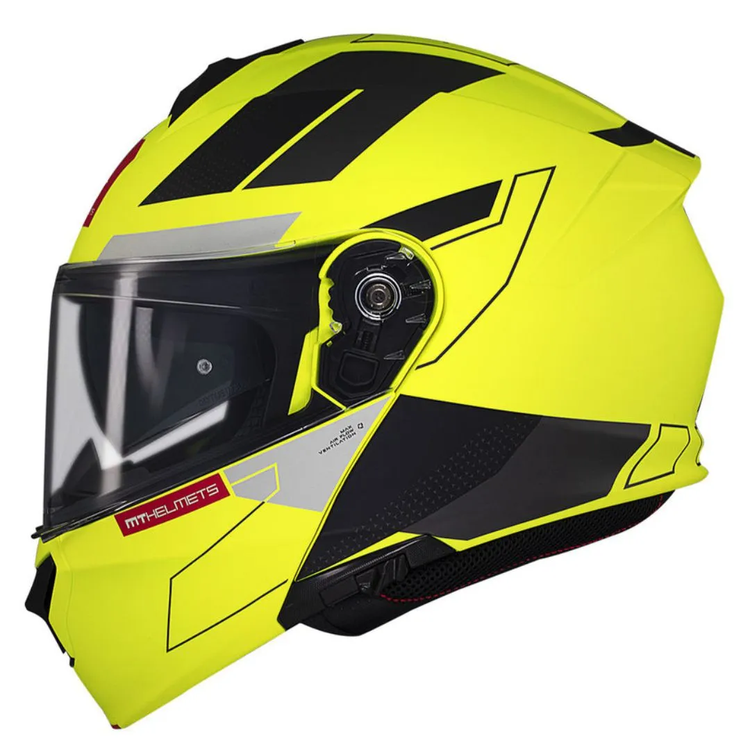 Preklopna motoristična čelada MT Helmets Genesis SV Talo C3 Matt Fluo - sprednji pogled