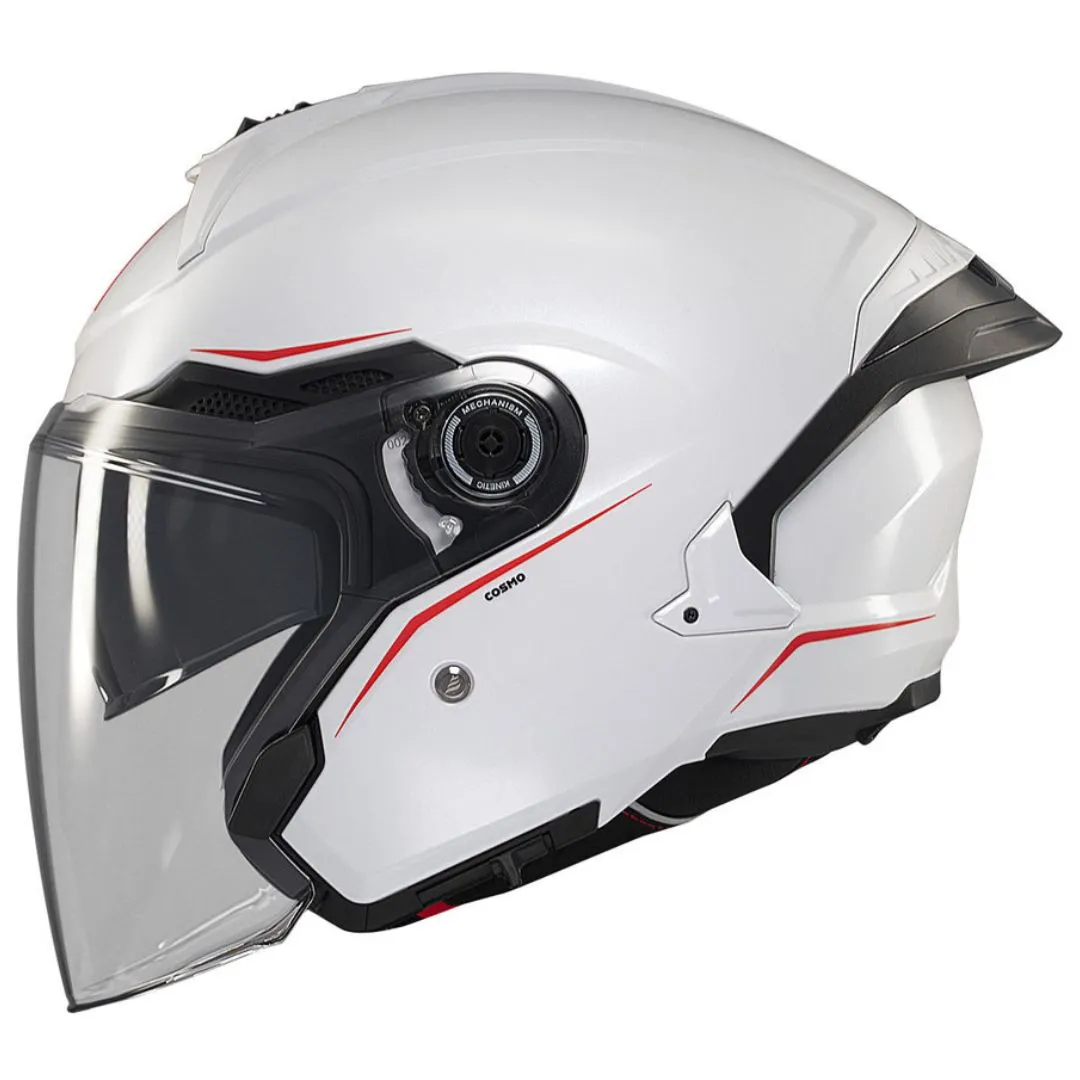 Motoristična jet čelada MT Helmets Cosmo Solid A0 bela - sprednji pogled.