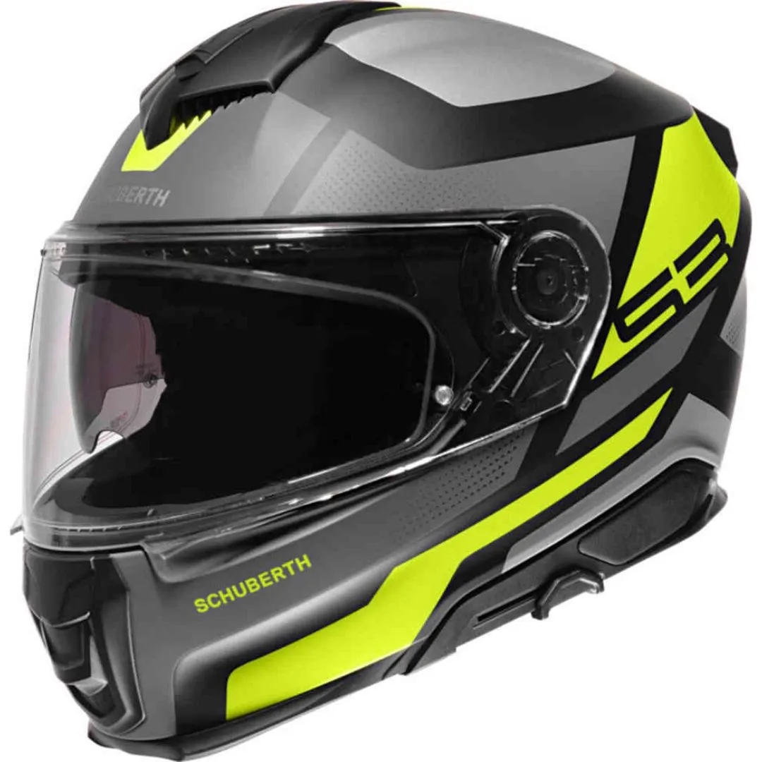 Motoristična čelada Schuberth S3 Daytona Siva Fluo – pogled spredaj