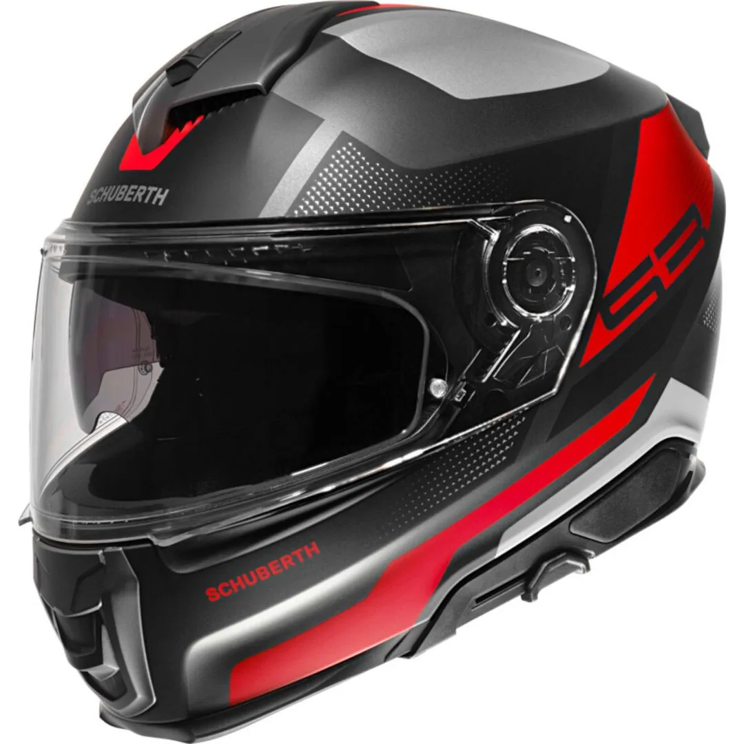 Motoristična čelada Schuberth S3 Daytona Antracit Rdeča – pogled spredaj