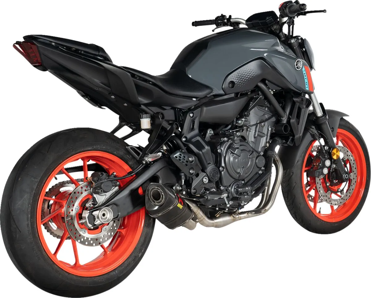 Izpušni sistem S-Y7R2-AFC za Yamaha XSR 700 / Tracer 7 / MT-07 (2014–2024) – pogled z desne strani