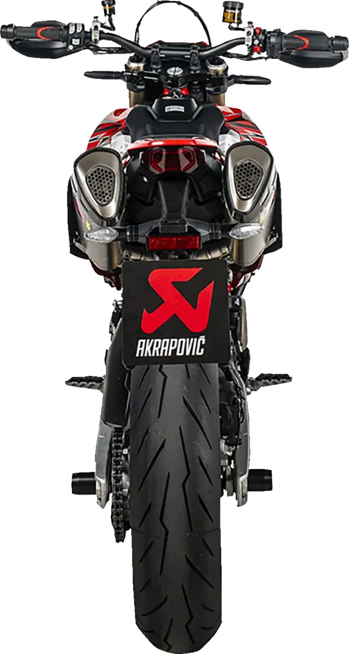 Dvojna konfiguracija izpuhov Akrapovič Slip-On Line na Ducati Hypermotard 698 ABS