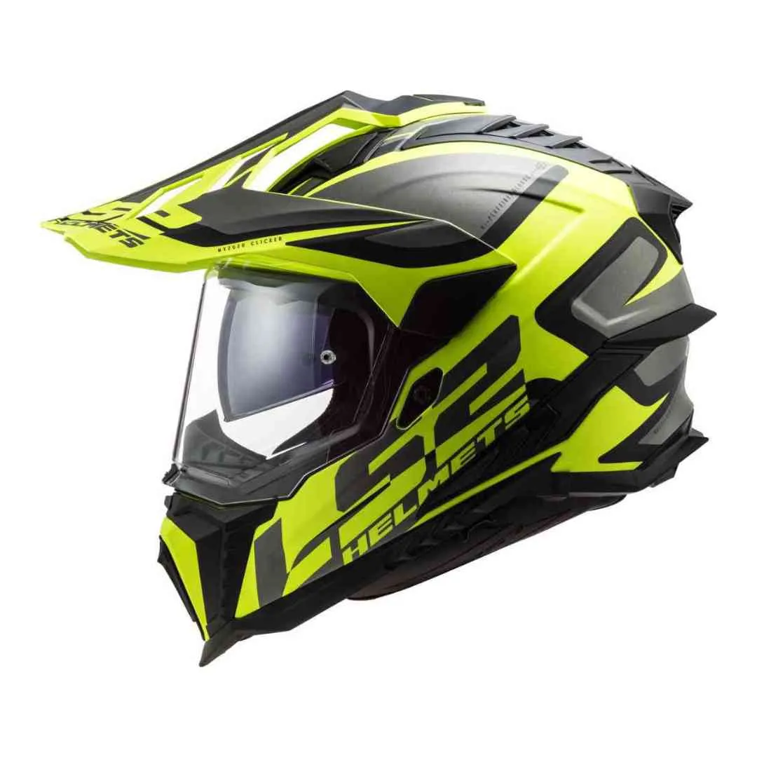 LS2 MX701 Explorer Alter Matt enduro čelada – črno rumena fluo, bočni pogled