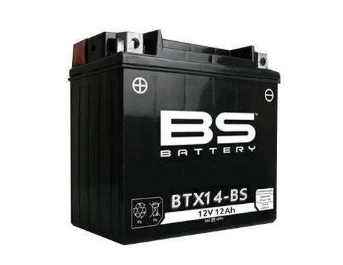 BS Battery BTX14-BS motoristični akumulator – pogled s strani