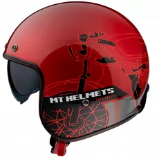 Motoristična čelada MT Helmets Le Mans Cafe Racer B5 matt rdeča
