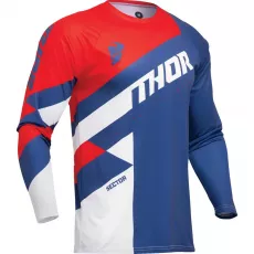 Motokros majica Thor Sector Checker modro rdeča