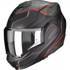 Preklopna Motoristična čelada Scorpion Exo-Tech Evo Animo Črno Rdeča Matt
