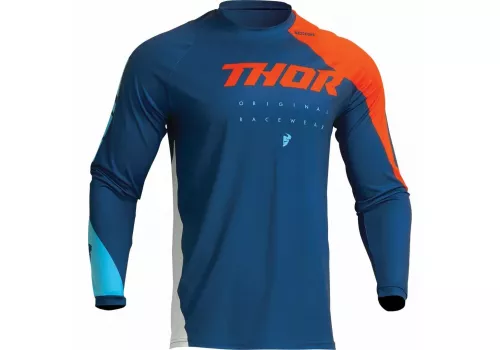 Motokros majica Thor Sector Edge Modro Oranžna