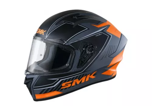 Motoristična čelada SMK Stellar Adox Oranžna