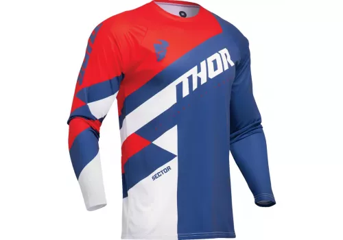 Motokros majica Thor Sector Checker modro rdeča