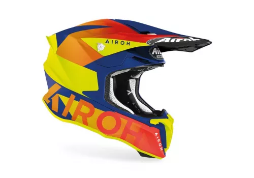 Motoristična kros čelada Airoh Twist 2.0 Lift Oranžna Modra Fluo