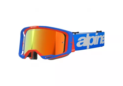 Kros očala Alpinestars Vision 8 Wordmark Mirror modro oranžna